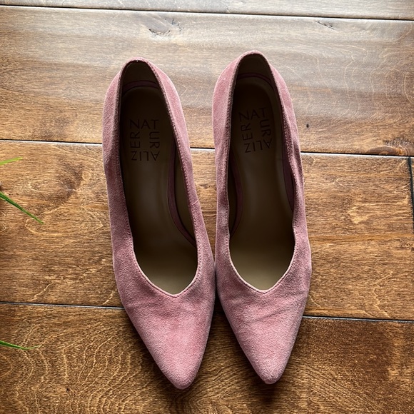 Naturalizer Hope Suede Rosewood Pink Block Heel - Picture 4 of 8